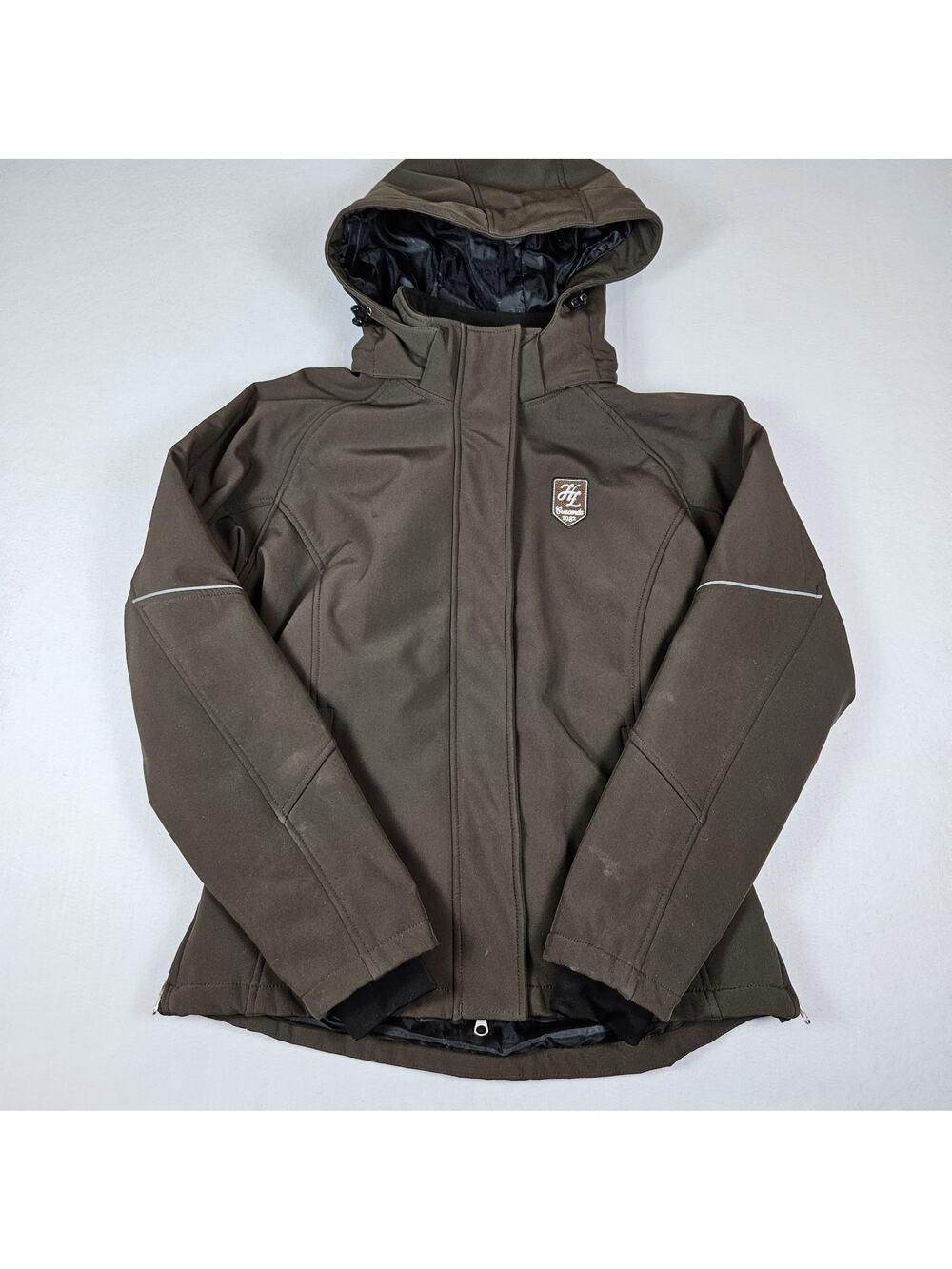 Horze Crescendo Equestrian Moment Coat Women S Brown Padded Jacket Hood Riding